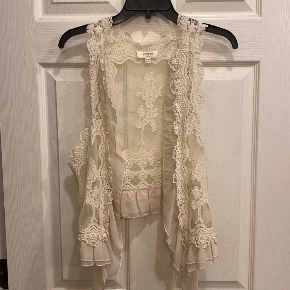 Umgee lace vest.